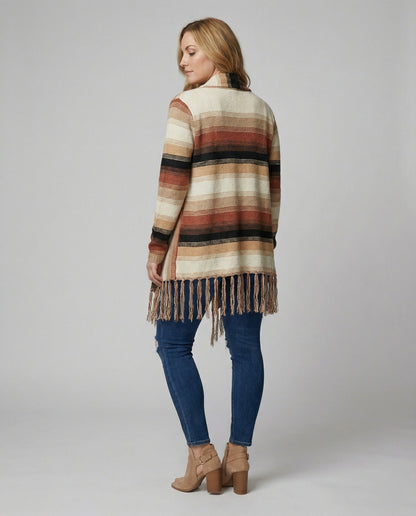 Streifige Poncho Weste Schick Modisch Damenschal