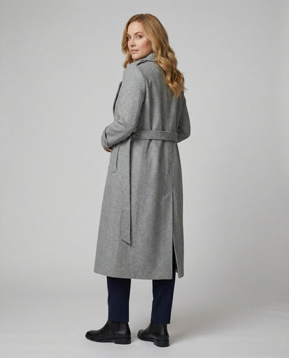 Damen Überwurf Eleganter Langcoat mit Doppelknoten