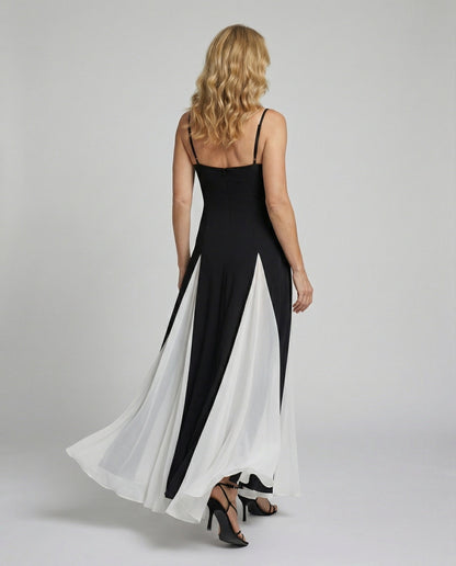 Damen Maxikleid Elegant Lang mit Schlitz
