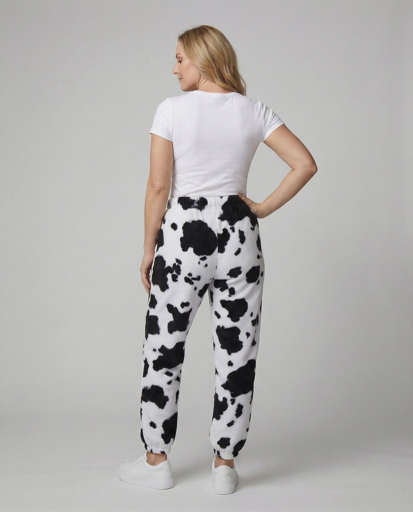 Damen Hose Cowprint elastisch mit Bund und Bündchen
