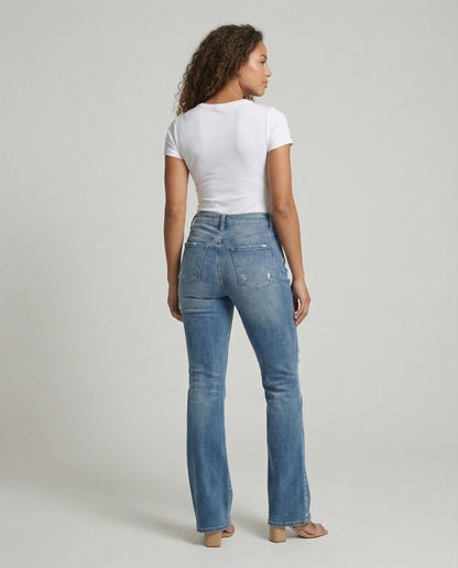 Damen Jeans Hohe Taille Vintage Bootcut Damenjeans - BerlinGlamour