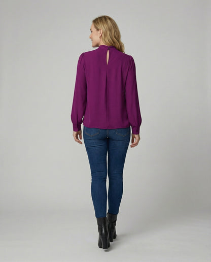Damen Bluse Elegante Stehkragen Spitze Bluse