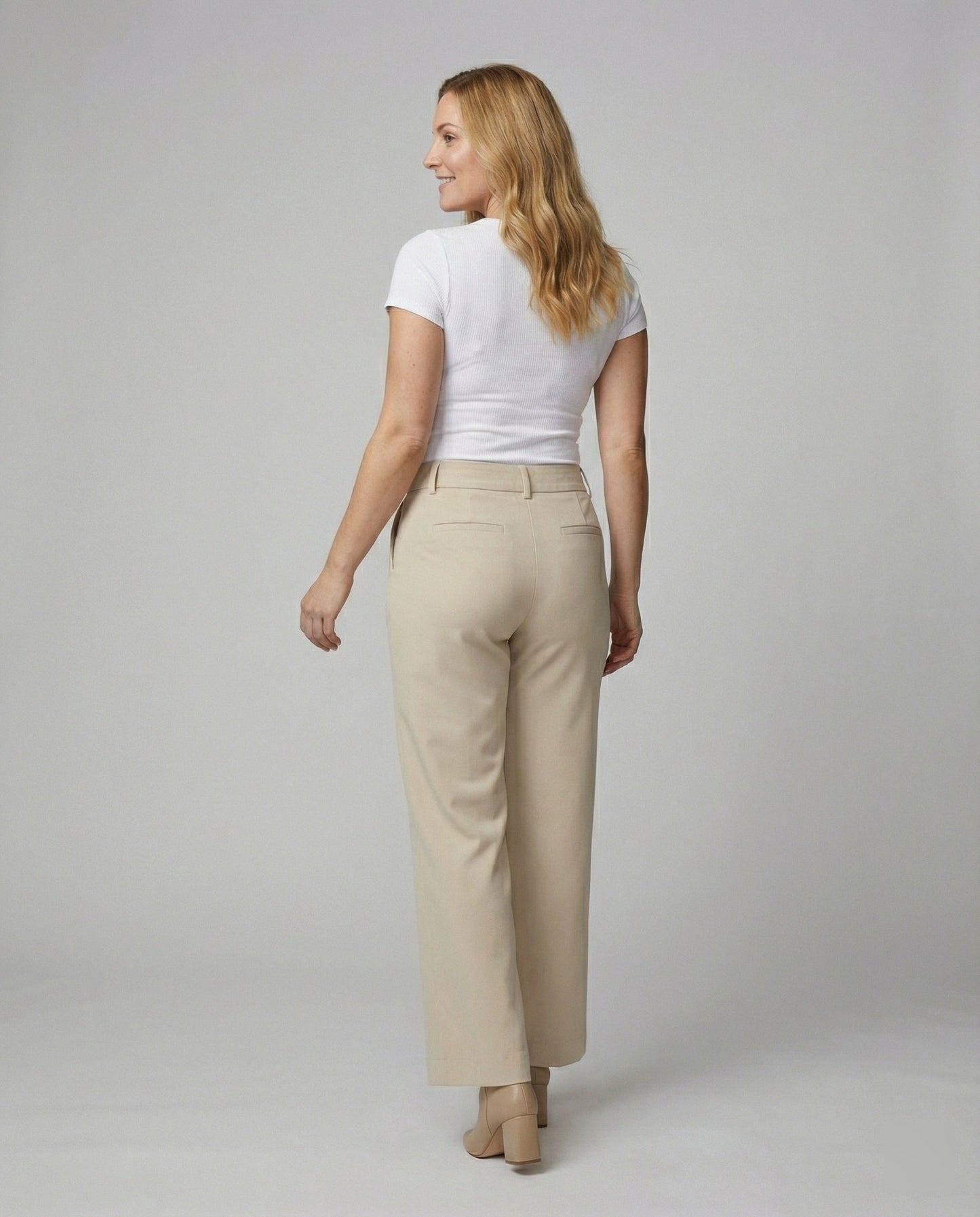 Damen Stoffhose Flare Modern Weite Bein