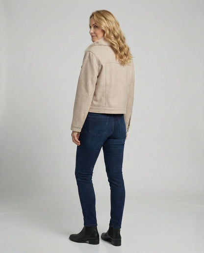 Damen Wolljacke Kunstfellkragen Warm Elegant - BerlinGlamour
