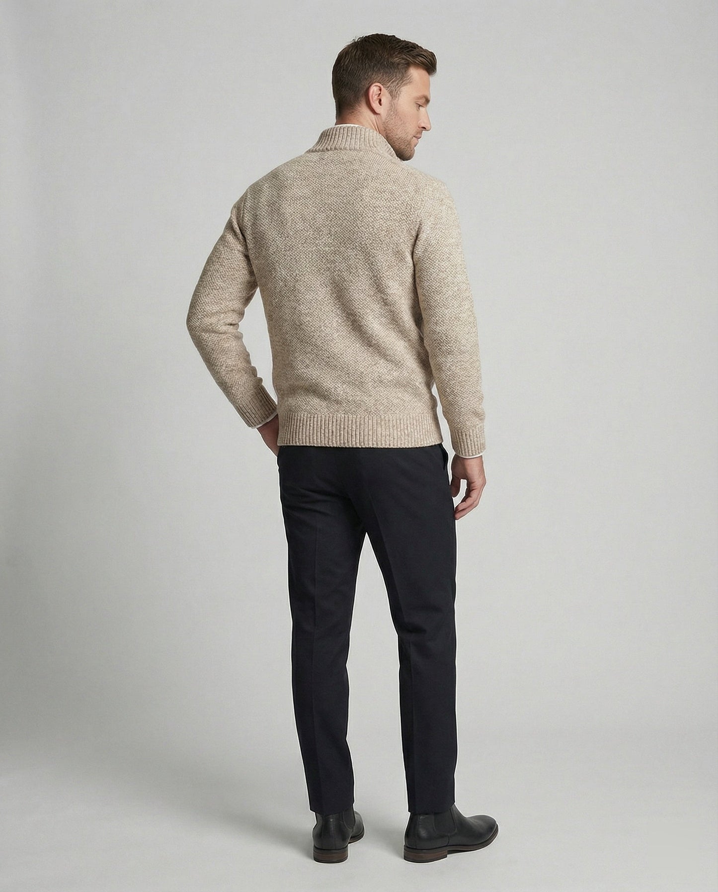 Herren Strickjacke Elegante Reißverschluss Steppjacke