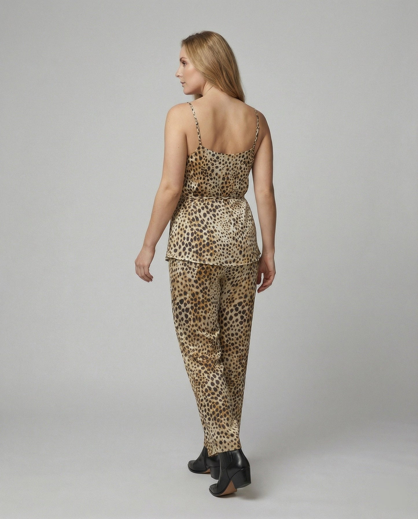 Elegante Damen Leinenhose mit Tiermuster Trendy Sommer