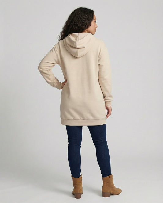Kapuzenpullover Kleid Lang Stylisch Damen - BerlinGlamour
