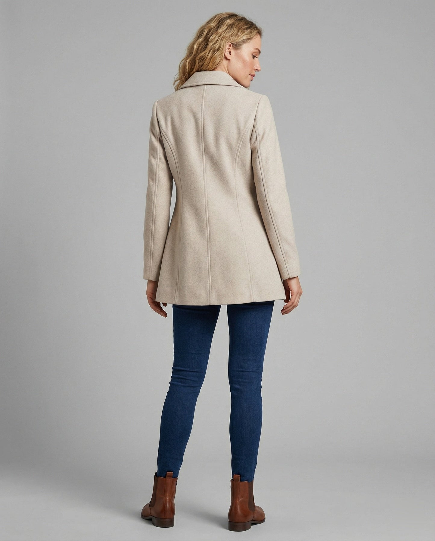 Damen Blazer Lang Elegant Tailliert Modern