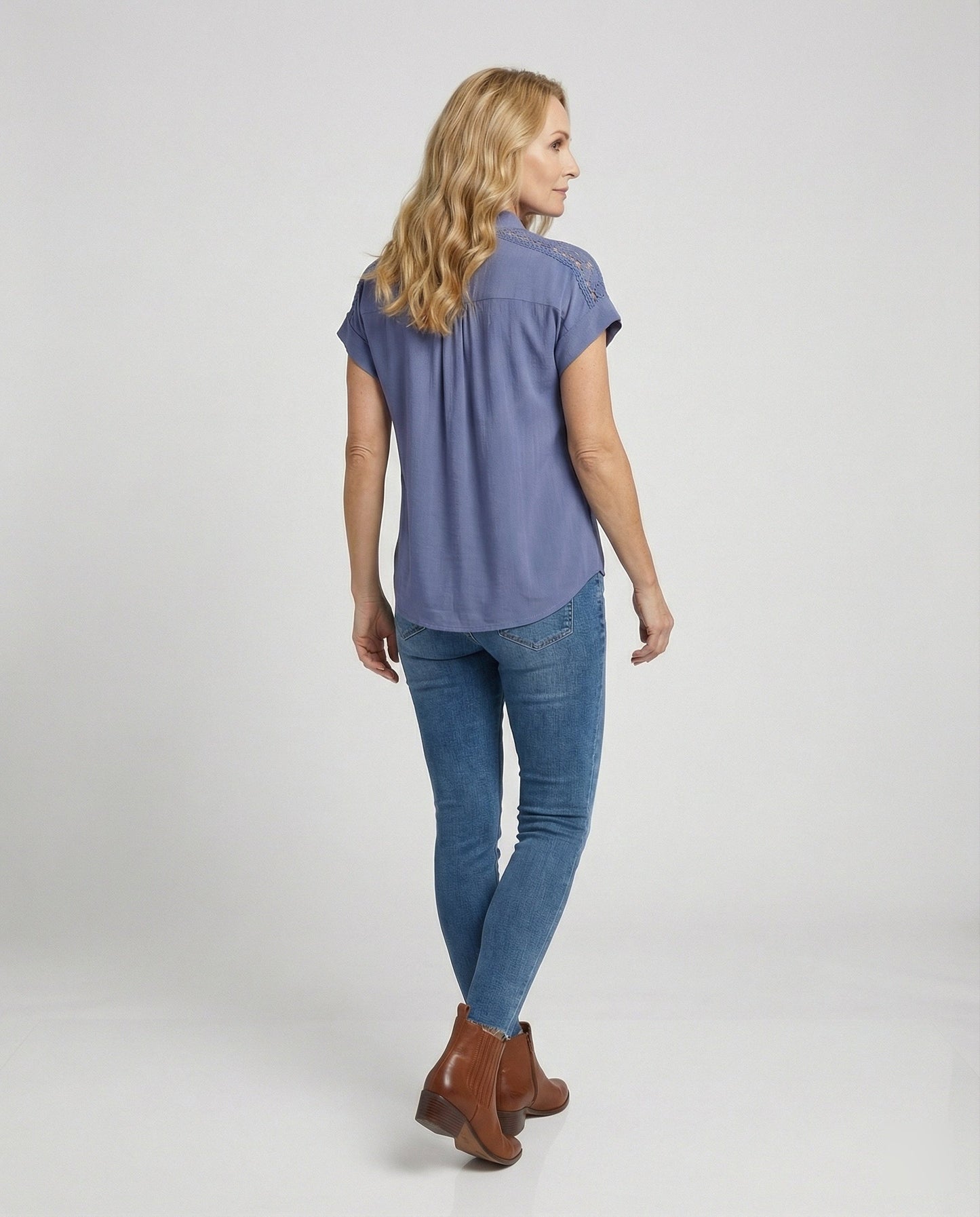 Damen Blusentop Kurzarm Häkel Top Sommer