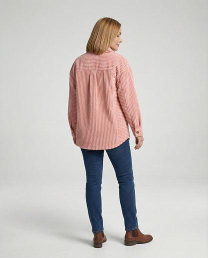 Lässige Damen Cordjacke Mit Taschen Bequem