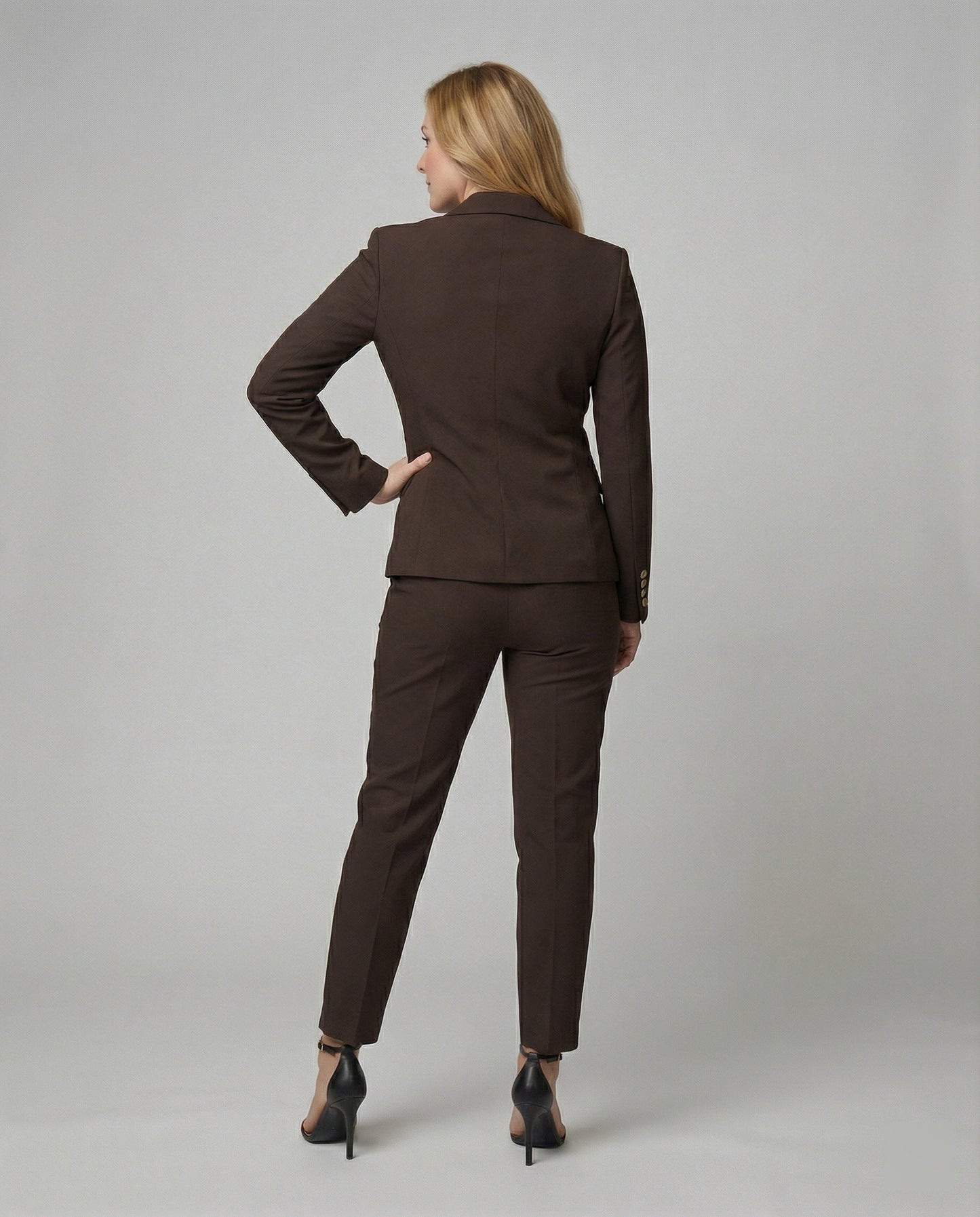 Damen Blazer Satz Schick Modern Knopf