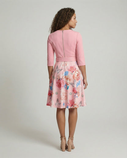 Damen Kleid A-Linie Tailliert Floral Modern
