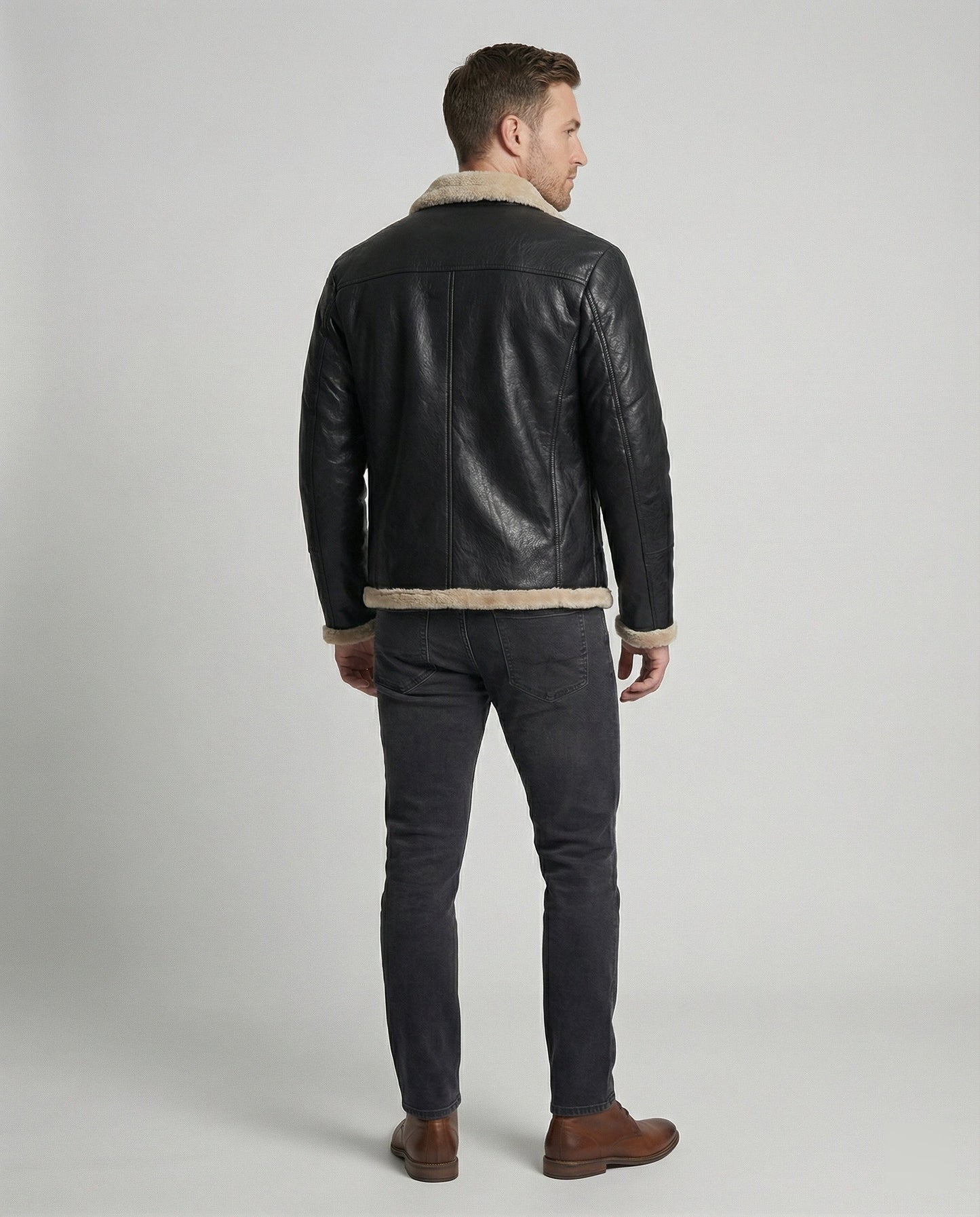 Lederjacke Herren Warm Lederjacke Innenfutter