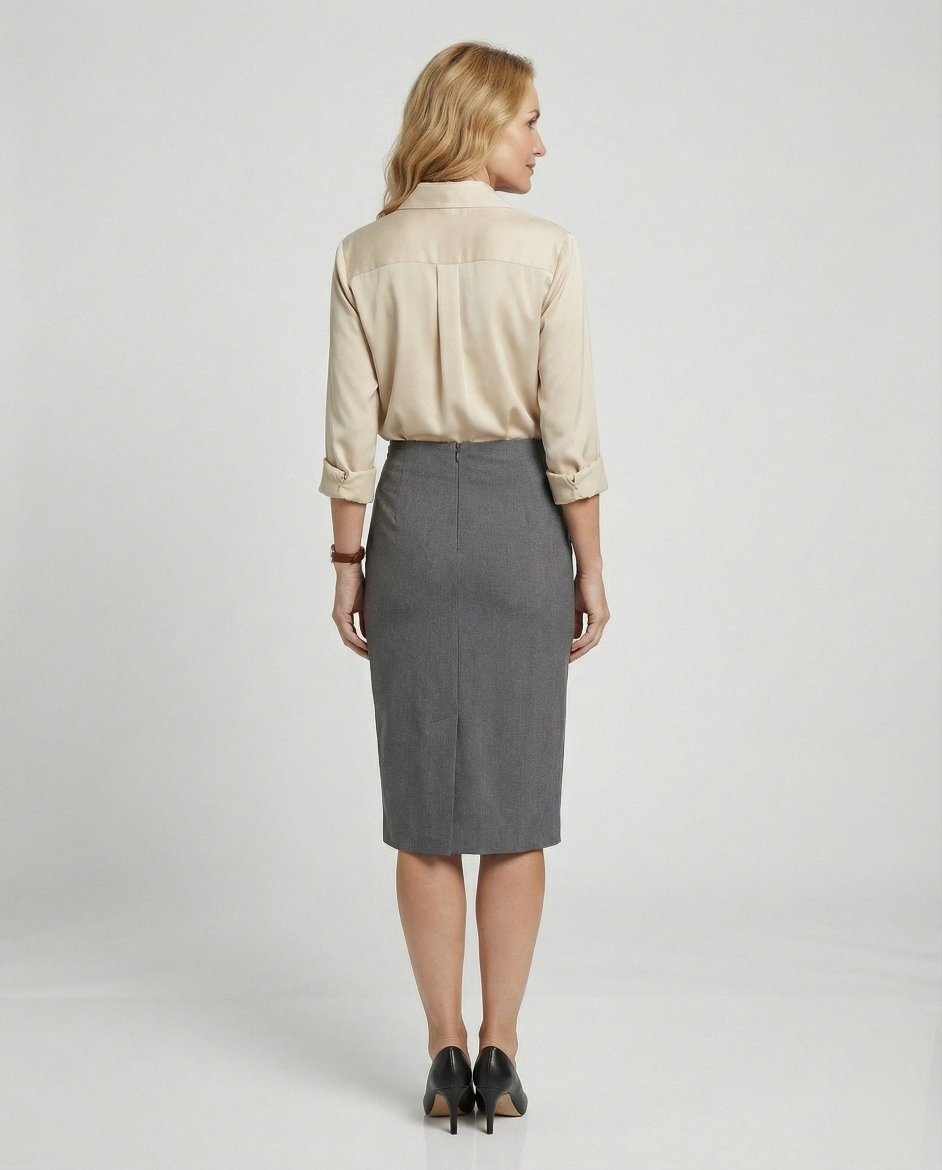 Damenbluse Elegante Baumwollbluse Stehkragen Weiß - BerlinGlamour