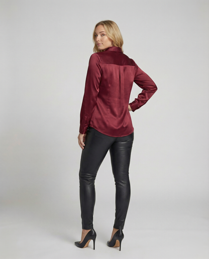 Elegante Damen Bluse Satin Klassisch