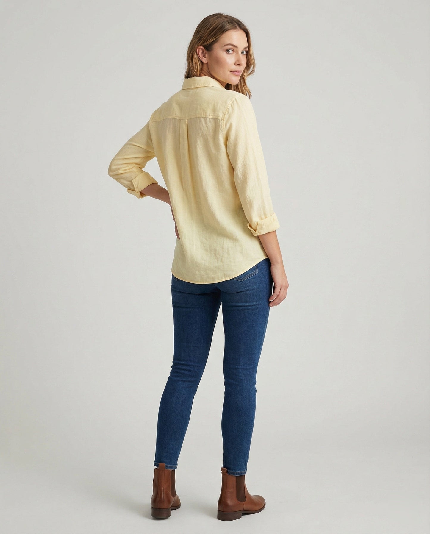 Leinenbluse Damen Lässig Sommer Knopfleiste