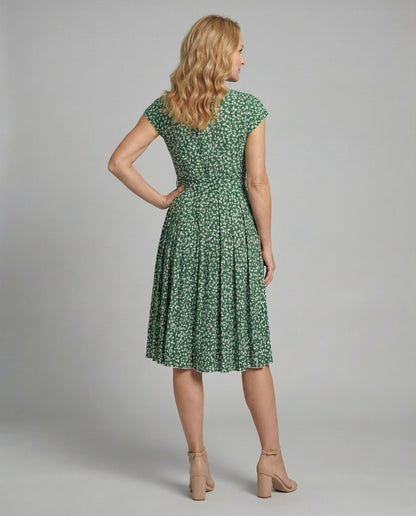 Damen Midi Kleid mit Gürtel Verschnürung