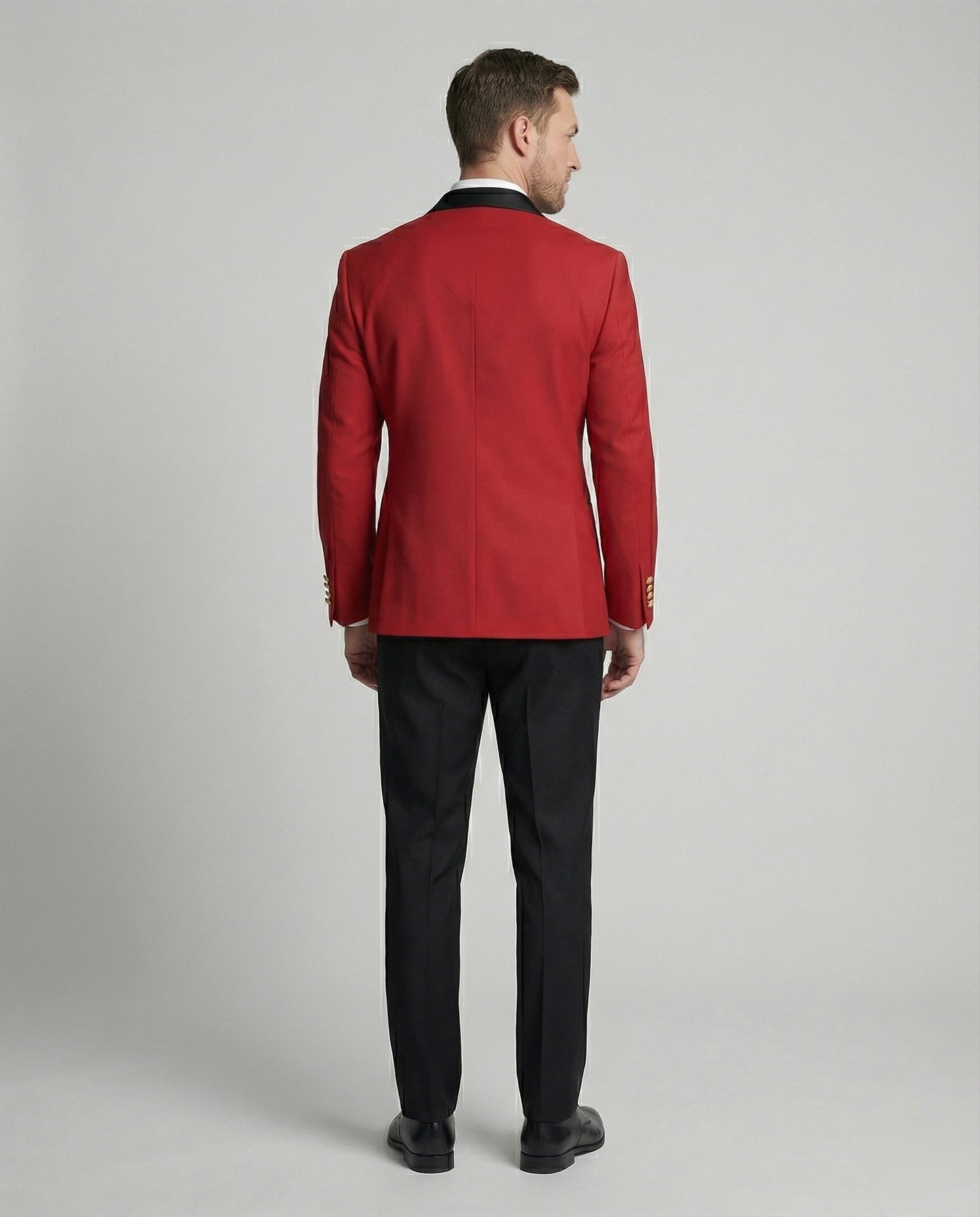Herren Blazer Doppelreiher Elegant Goldknöpfe Modern