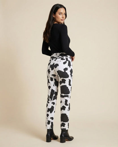 Damen Jeans Kuhmuster Trendig Größe 36-42