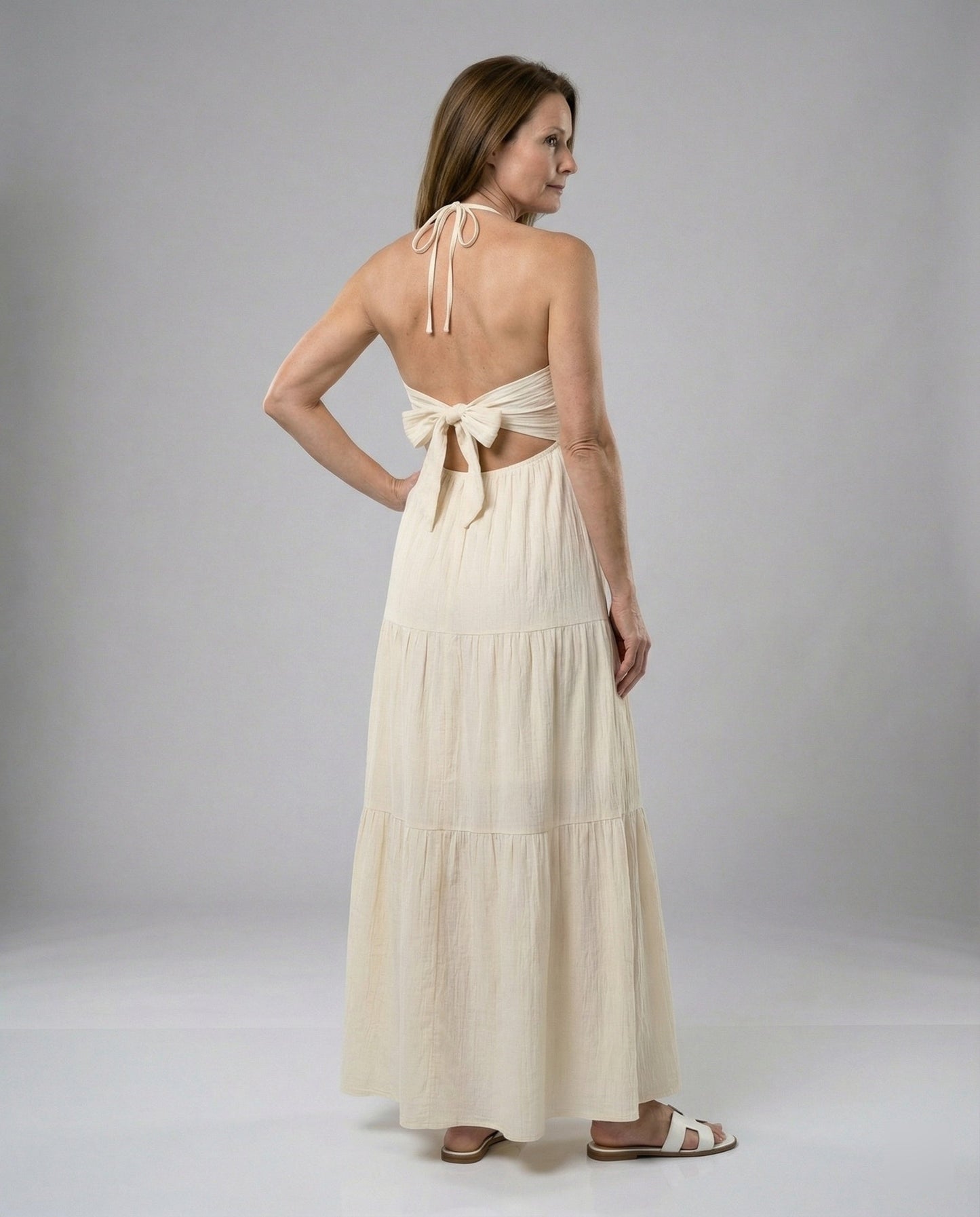 Damen Maxikleid Fließend Lang Elegant
