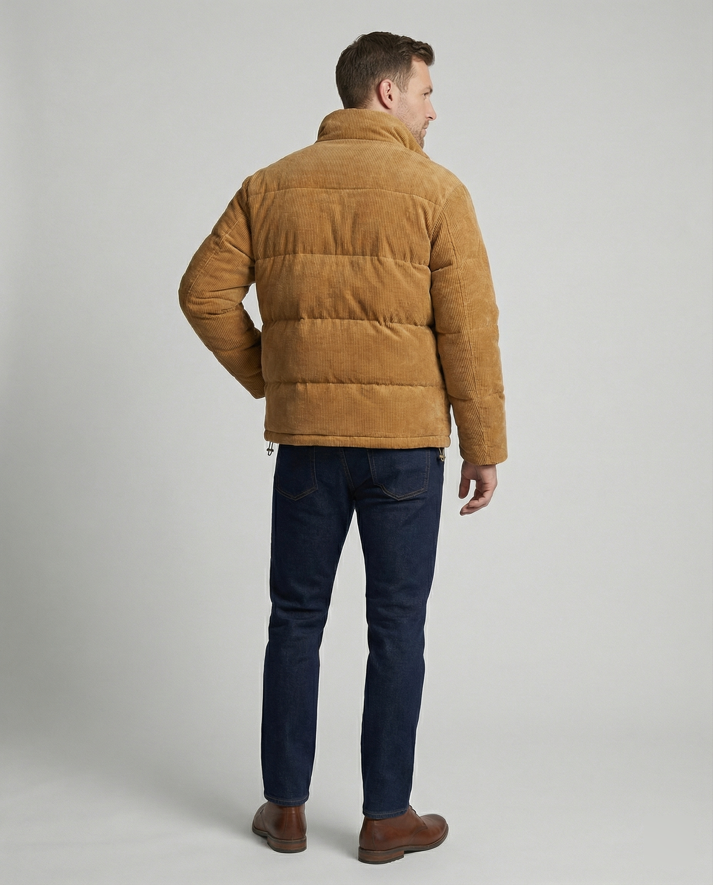 Herren Steppjacke Winter Warm Trendig Cord
