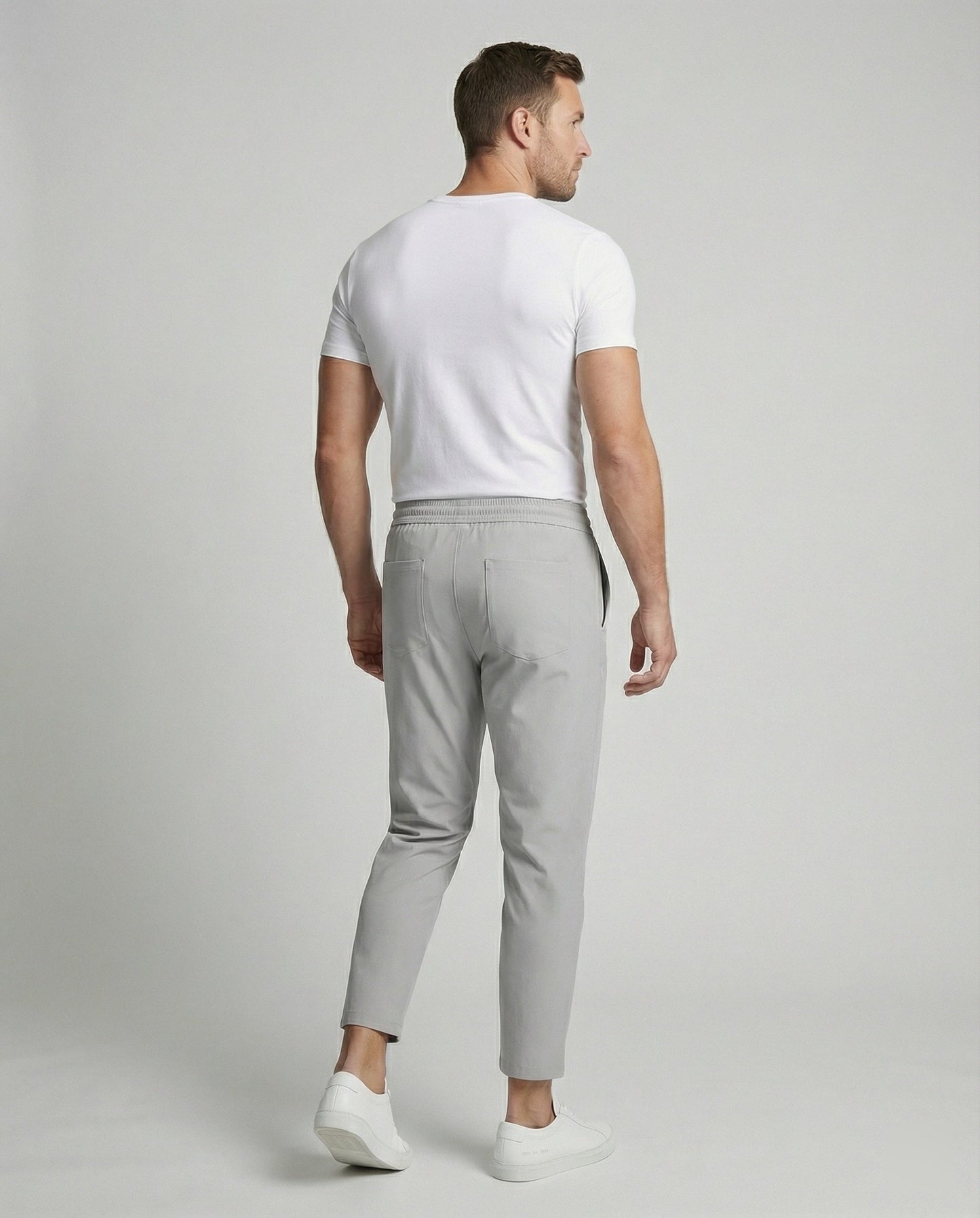 Herren Hose Leicht Bequem mit Verstellbarem Bund und Seiten Taschen