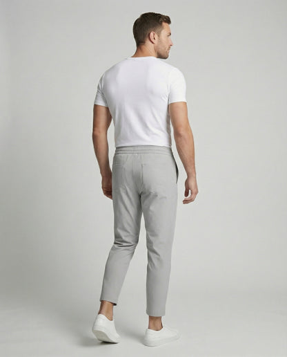Herren Hose Leicht Bequem mit Verstellbarem Bund und Seiten Taschen