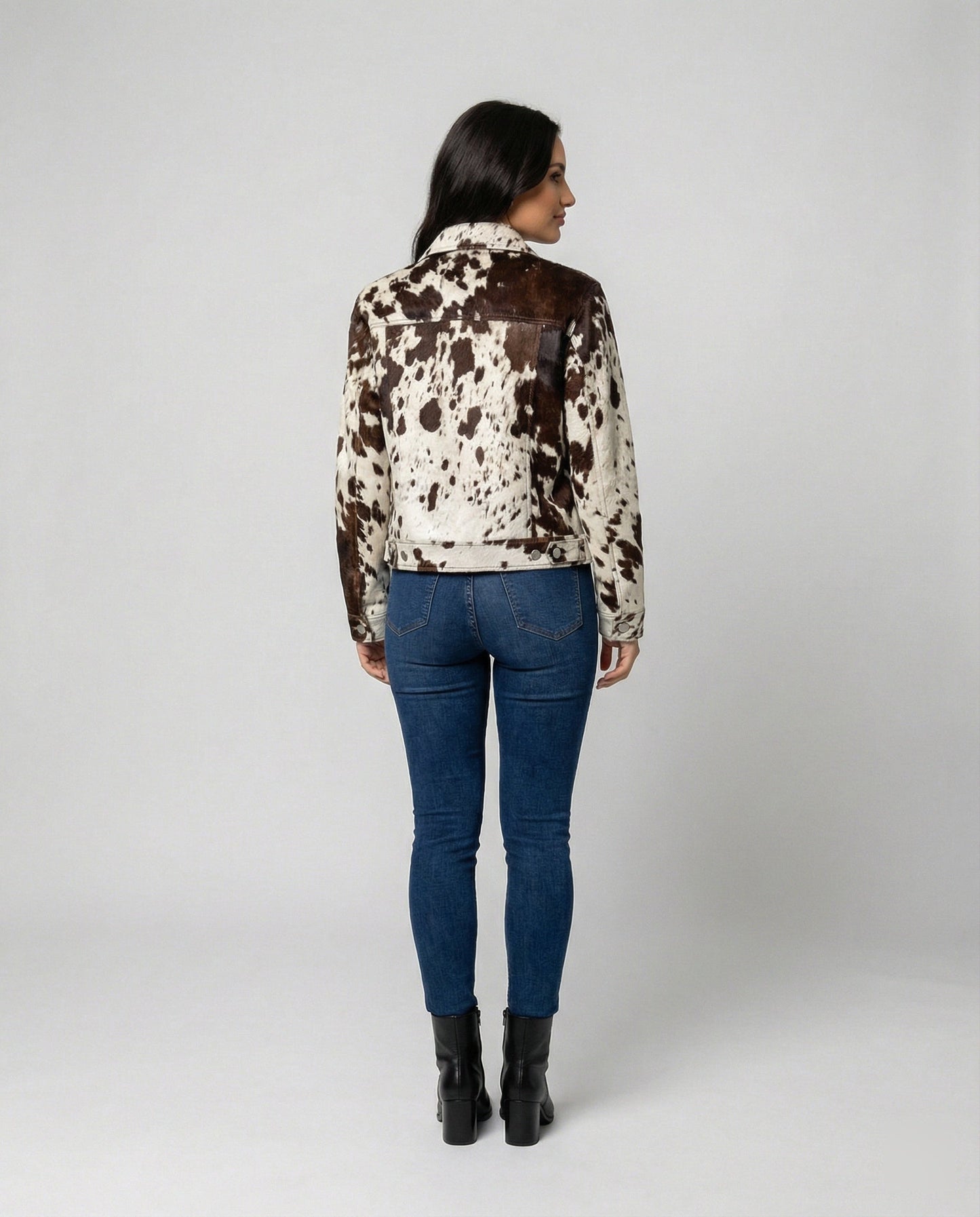 Lederjacke Damen Wildleder Tierprint Trendy Modern - BerlinGlamour