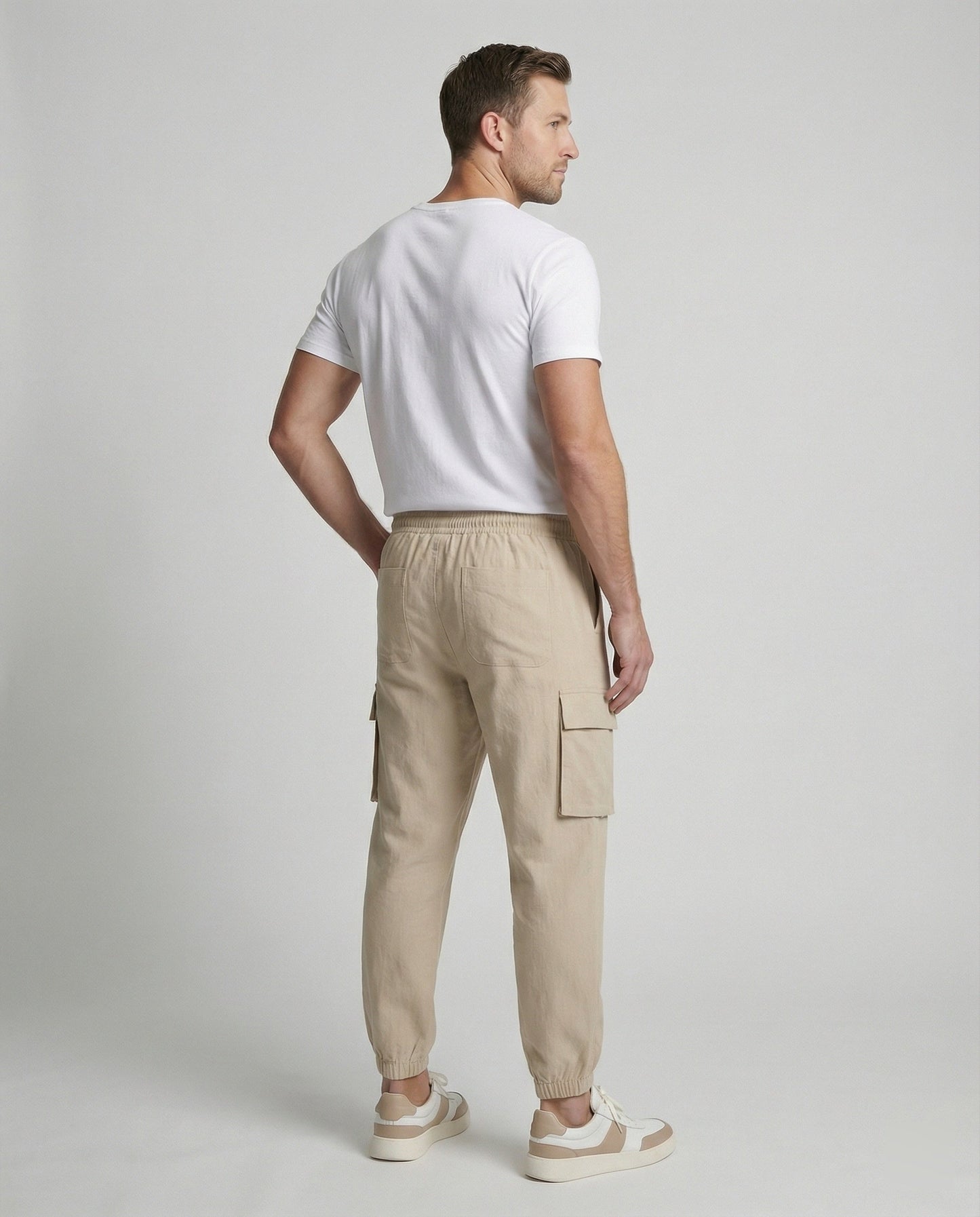 Herren Jogginghose Cargo-Style Elastisch Reißverschluss