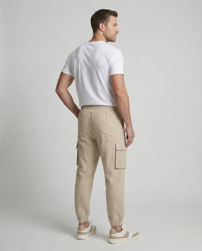 Herren Jogginghose Cargo-Style Elastisch Reißverschluss