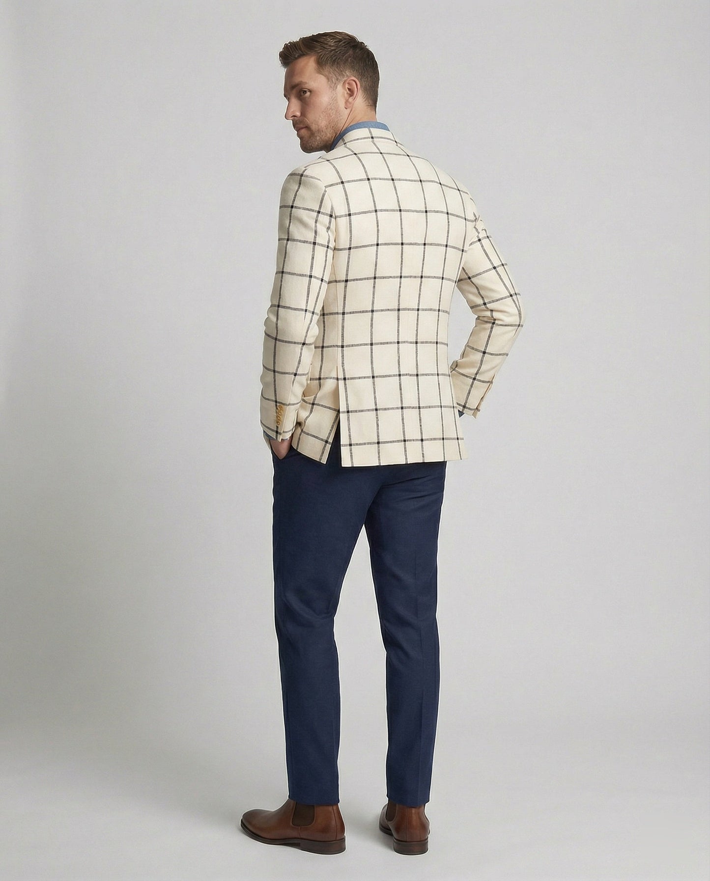 Herren Blazer Modern mit Doppelknöpfen Slim Fit