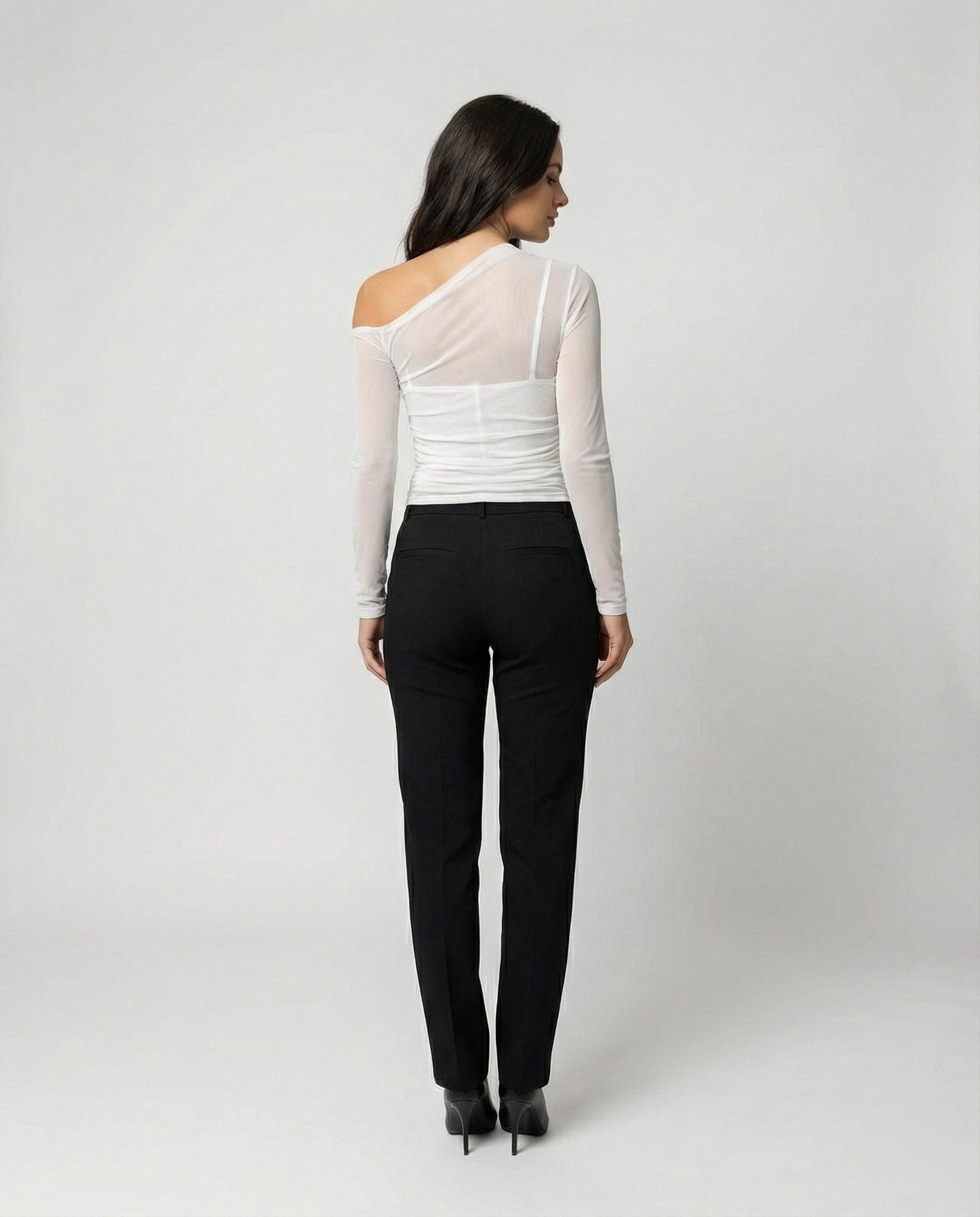 Damen Oberteil Asymmetrisch Schulterfreies Top Elegant