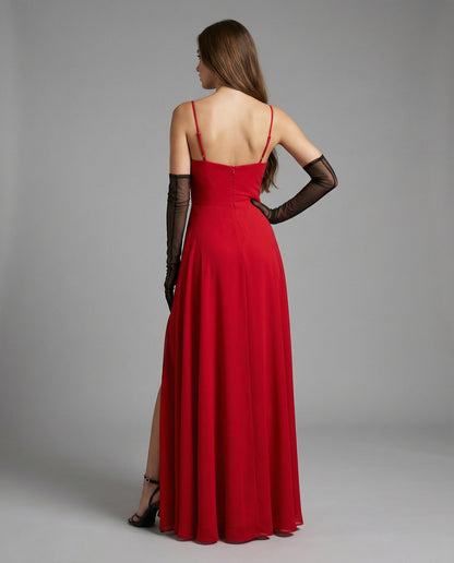 Elegantes Abendkleid Damen Lang Schlitz Cocktailkleid