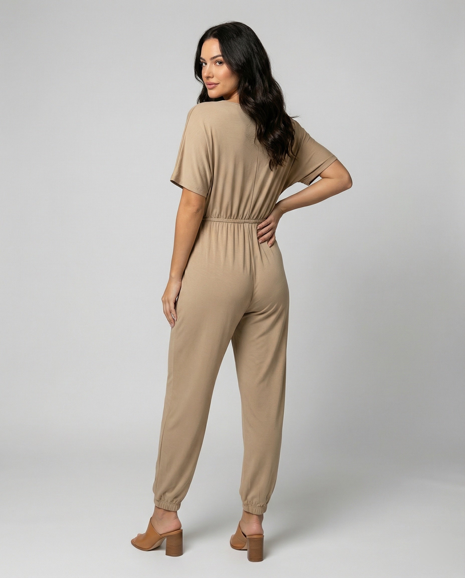Damen Jumpsuit Leicht Lockerer Schnitt Elastisch - BerlinGlamour