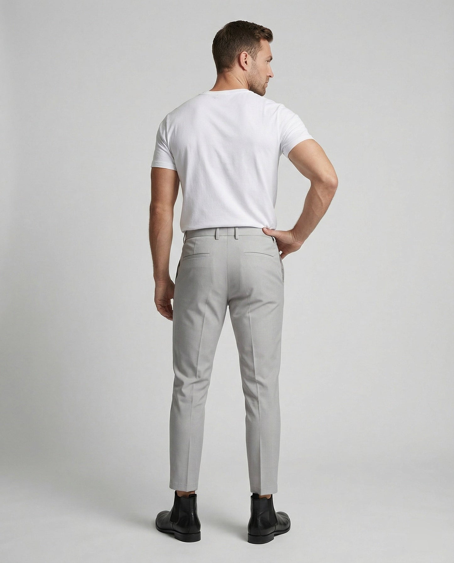 Herren Anzughose Slim Fit mit feiner Struktur