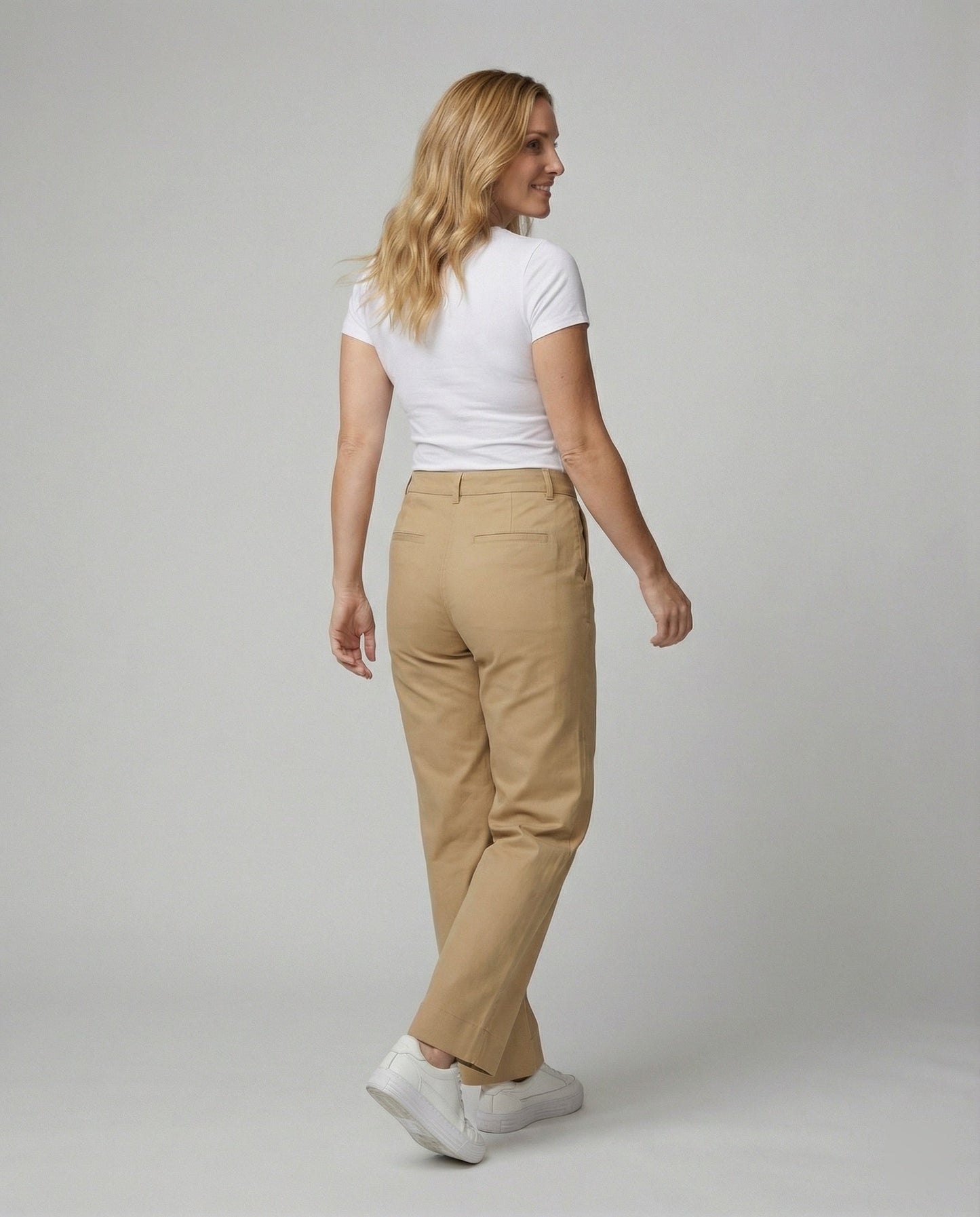 Weite Damen Stoffhose Elastischer Bund Bequem