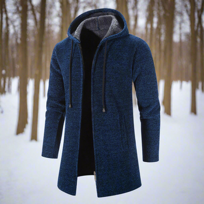 Mittellange Winterjacke Reißverschluss Kapuze Warm Bequem