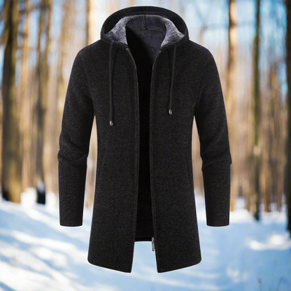Mittellange Winterjacke Reißverschluss Kapuze Warm Bequem