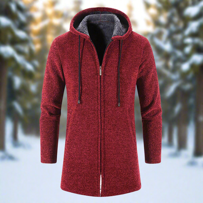 Mittellange Winterjacke Reißverschluss Kapuze Warm Bequem
