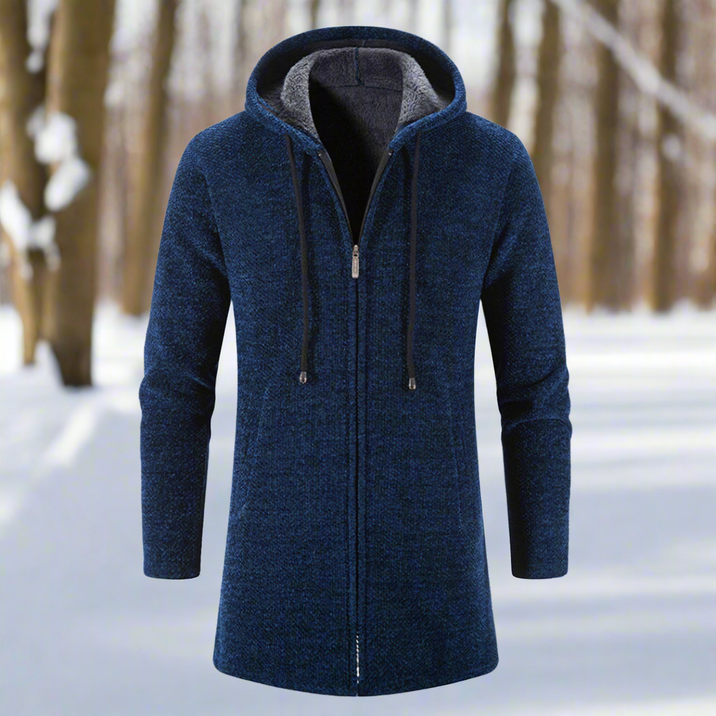 Mittellange Winterjacke Reißverschluss Kapuze Warm Bequem - BerlinGlamour