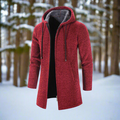 Mittellange Winterjacke Reißverschluss Kapuze Warm Bequem