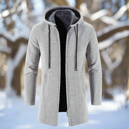 Mittellange Winterjacke Reißverschluss Kapuze Warm Bequem