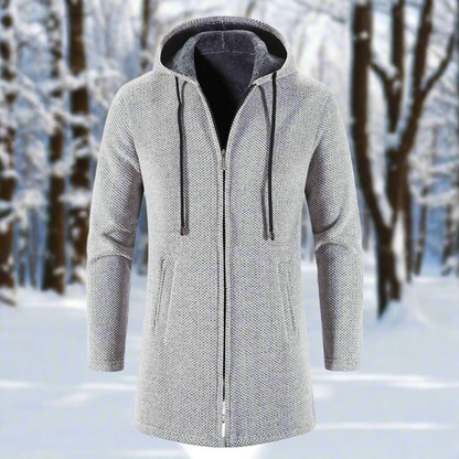 Mittellange Winterjacke Reißverschluss Kapuze Warm Bequem