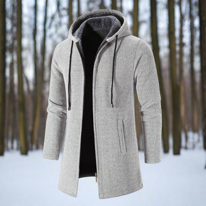 Mittellange Winterjacke Reißverschluss Kapuze Warm Bequem