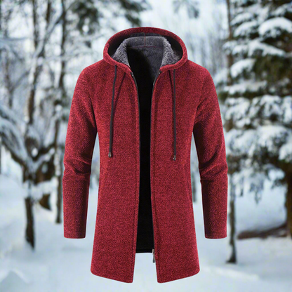 Mittellange Winterjacke Reißverschluss Kapuze Warm Bequem
