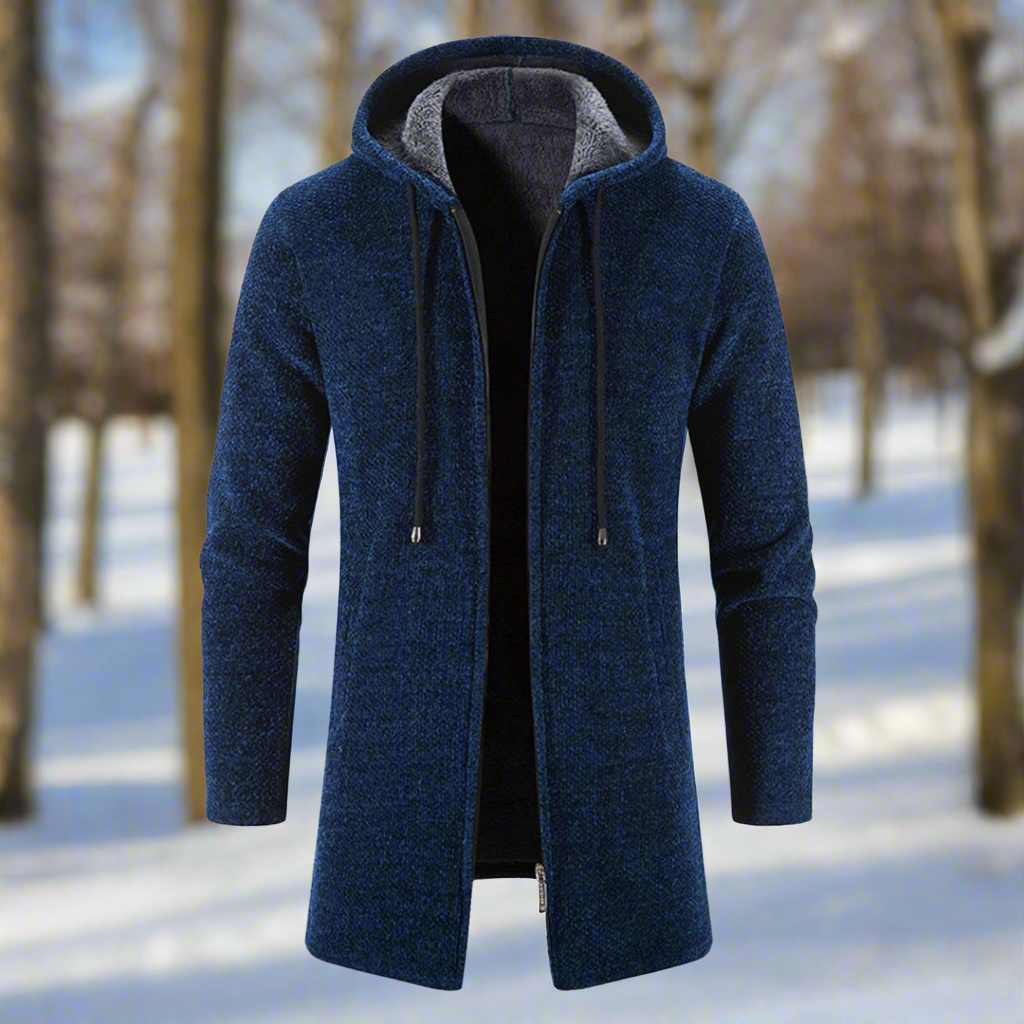 Mittellange Winterjacke Reißverschluss Kapuze Warm Bequem