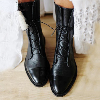 Damen Stiefel Elegante Blockabsatz Spitze Schuhe