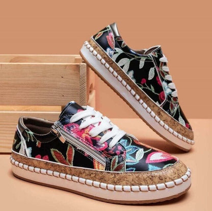 Orthopädische Sneaker Damen Blumenmuster Komfort