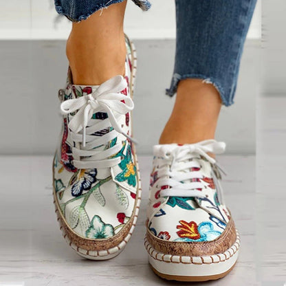 Orthopädische Sneaker Damen Blumenmuster Komfort - BerlinGlamour