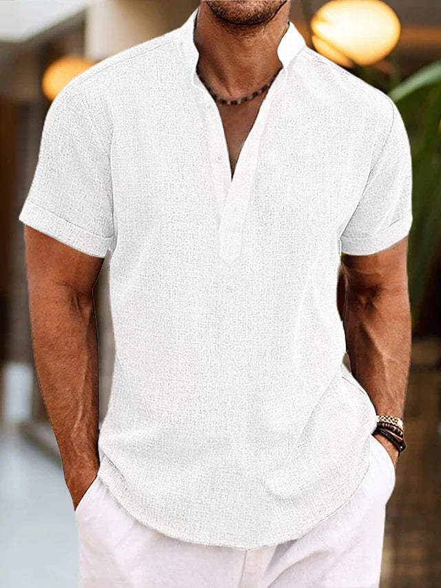Herren Poloshirt Bequem V-Ausschnitt Hochwertig